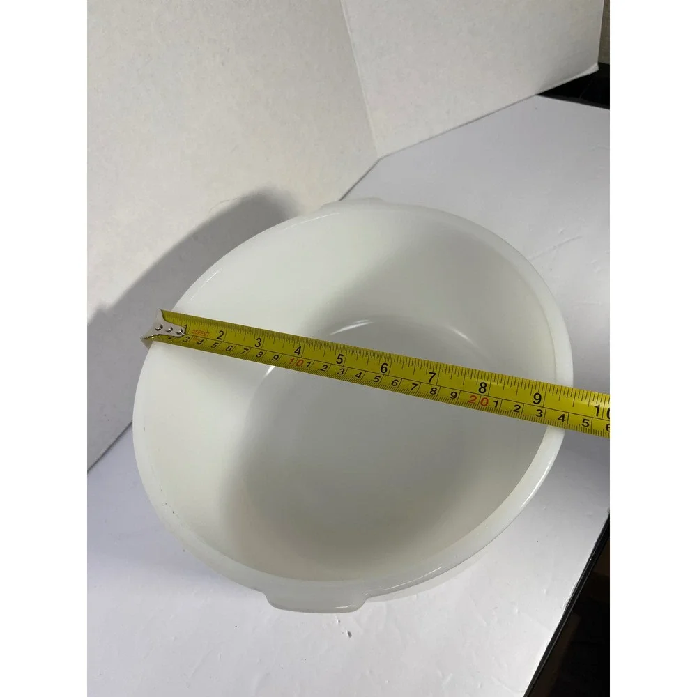 Vintage Glasbake for Sunbeam  White Milk Glass Mixing Bowl  Made in USA